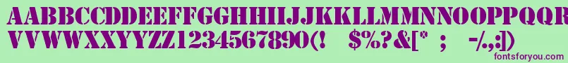 Templatemediumcapsssk Font – Purple Fonts on Green Background