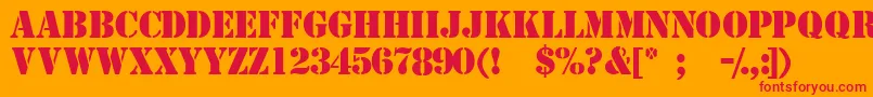Templatemediumcapsssk Font – Red Fonts on Orange Background