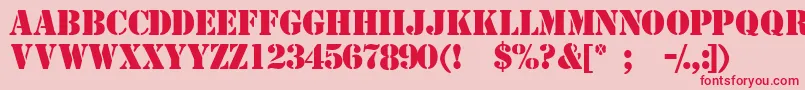 Templatemediumcapsssk Font – Red Fonts on Pink Background
