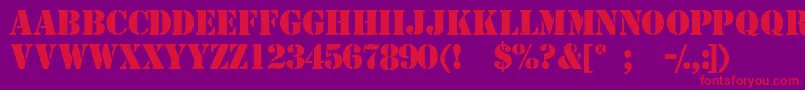 Templatemediumcapsssk Font – Red Fonts on Purple Background