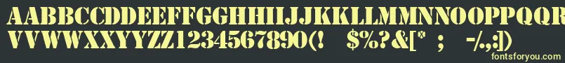 フォントTemplatemediumcapsssk – 黒い背景に黄色の文字