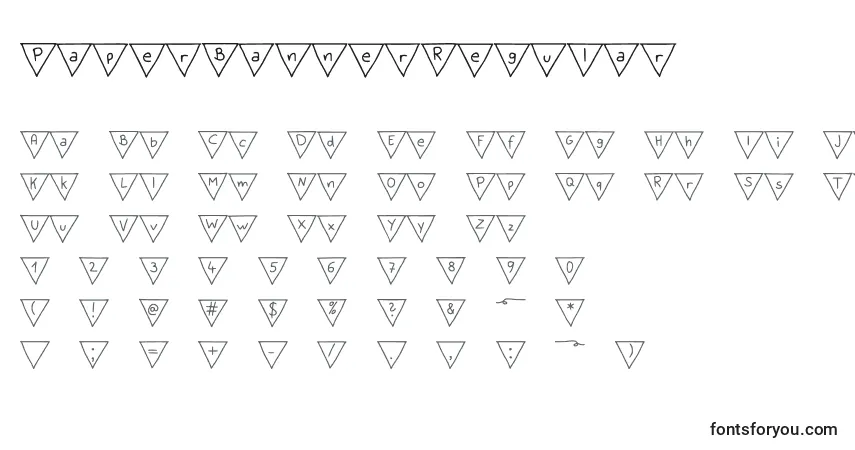 Schriftart PaperBannerRegular – Alphabet, Zahlen, spezielle Symbole