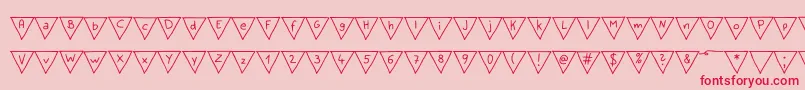 PaperBannerRegular-fontti – punaiset fontit vaaleanpunaisella taustalla