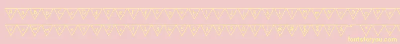 PaperBannerRegular Font – Yellow Fonts on Pink Background