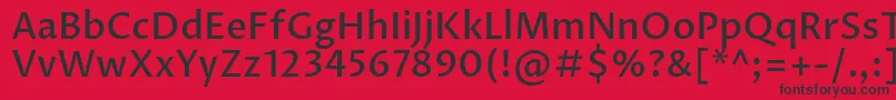 ProzalibreMedium-Schriftart – Schwarze Schriften auf rotem Hintergrund