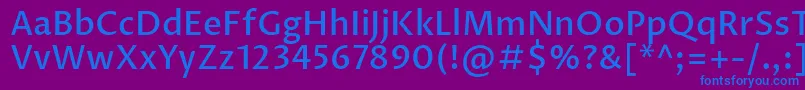 フォントProzalibreMedium – 紫色の背景に青い文字