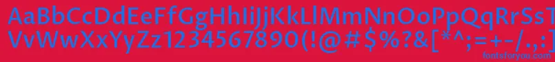 ProzalibreMedium Font – Blue Fonts on Red Background