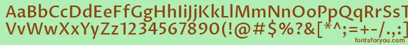 ProzalibreMedium-fontti – ruskeat fontit vihreällä taustalla