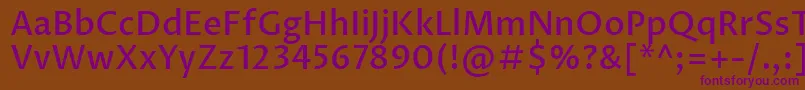 ProzalibreMedium Font – Purple Fonts on Brown Background
