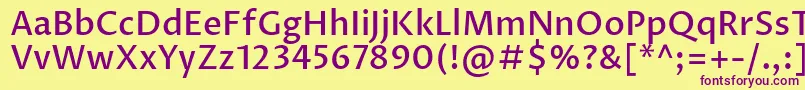 ProzalibreMedium Font – Purple Fonts on Yellow Background
