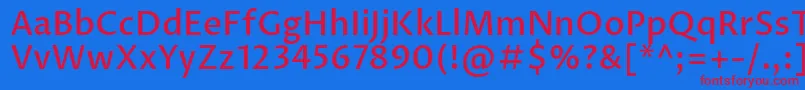 ProzalibreMedium Font – Red Fonts on Blue Background