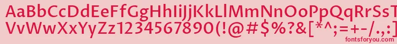 ProzalibreMedium Font – Red Fonts on Pink Background