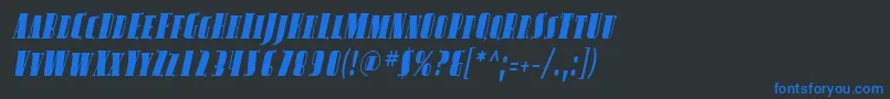 SfavondalesccondItalic Font – Blue Fonts on Black Background