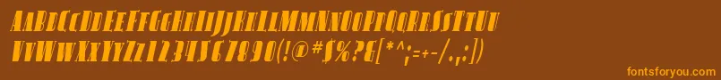 SfavondalesccondItalic Font – Orange Fonts on Brown Background