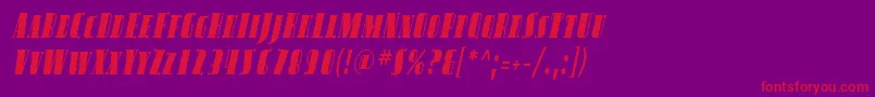 SfavondalesccondItalic Font – Red Fonts on Purple Background