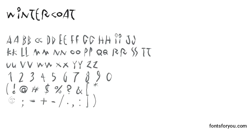 Шрифт Wintercoat – алфавит, цифры, специальные символы