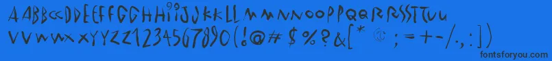 フォントWintercoat – 黒い文字の青い背景