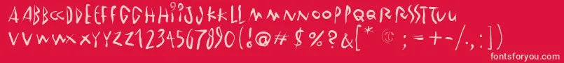 Wintercoat Font – Pink Fonts on Red Background