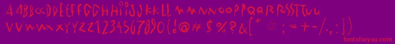 Wintercoat Font – Red Fonts on Purple Background