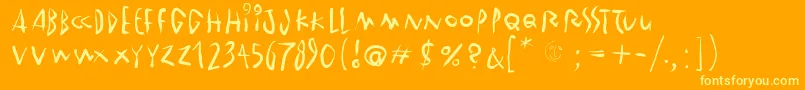 Fonte Wintercoat – fontes amarelas em um fundo laranja