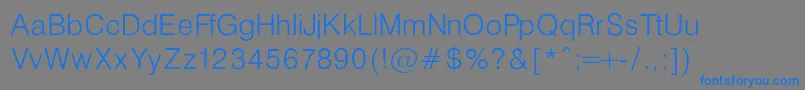 Fonte HelveticaLightNormal – fontes azuis em um fundo cinza