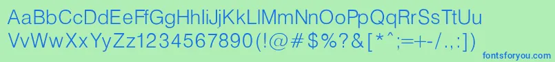 HelveticaLightNormal Font – Blue Fonts on Green Background