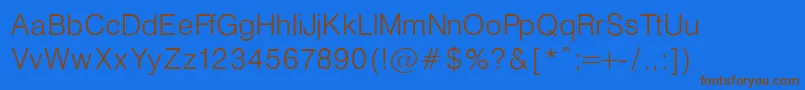 HelveticaLightNormal-fontti – ruskeat fontit sinisellä taustalla