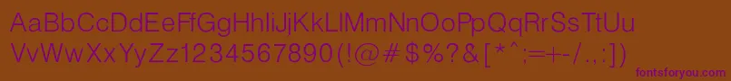 Czcionka HelveticaLightNormal – fioletowe czcionki na brązowym tle