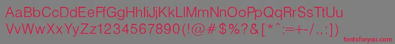 HelveticaLightNormal Font – Red Fonts on Gray Background