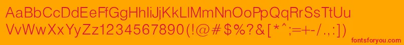 HelveticaLightNormal Font – Red Fonts on Orange Background