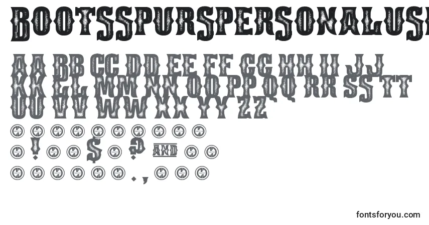 BootsspursPersonalUseOnly-fontti – aakkoset, numerot, erikoismerkit