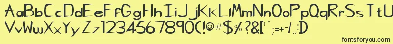 CharliechanRegular Font – Black Fonts on Yellow Background