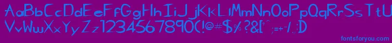 CharliechanRegular Font – Blue Fonts on Purple Background