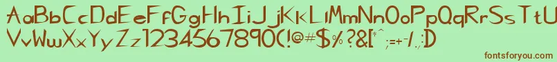 CharliechanRegular Font – Brown Fonts on Green Background