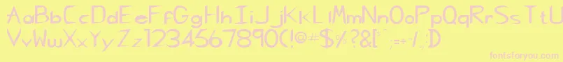 CharliechanRegular Font – Pink Fonts on Yellow Background