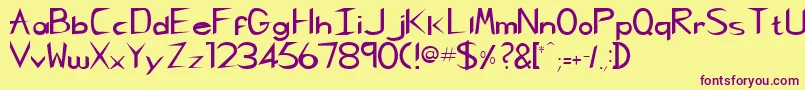 CharliechanRegular Font – Purple Fonts on Yellow Background