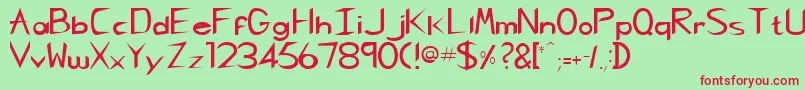 CharliechanRegular Font – Red Fonts on Green Background