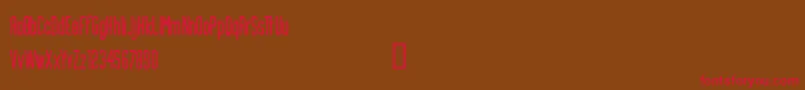 フォントCfcraigrobinsonRegular – 赤い文字が茶色の背景にあります。