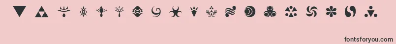 HylianSymbols Font – Black Fonts on Pink Background