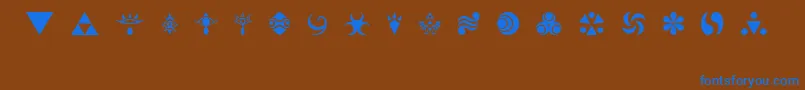 HylianSymbols Font – Blue Fonts on Brown Background