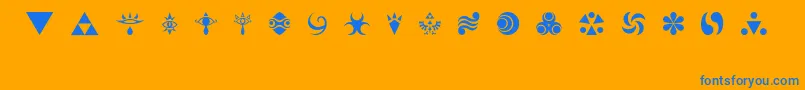 HylianSymbols Font – Blue Fonts on Orange Background
