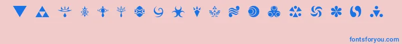 HylianSymbols Font – Blue Fonts on Pink Background