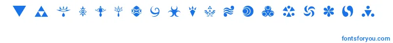 HylianSymbols Font – Blue Fonts on White Background