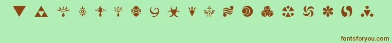 HylianSymbols Font – Brown Fonts on Green Background