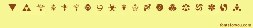 HylianSymbols Font – Brown Fonts on Yellow Background