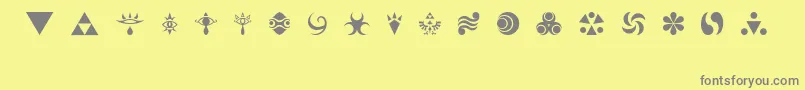 HylianSymbols Font – Gray Fonts on Yellow Background