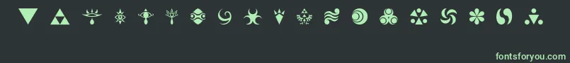 HylianSymbols Font – Green Fonts on Black Background