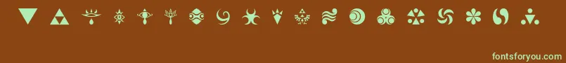 HylianSymbols Font – Green Fonts on Brown Background
