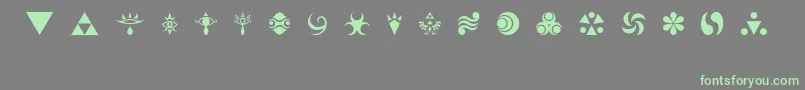 HylianSymbols Font – Green Fonts on Gray Background