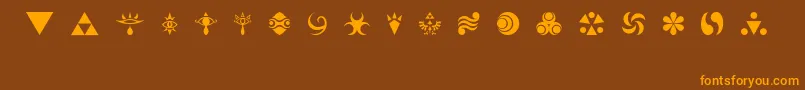 HylianSymbols Font – Orange Fonts on Brown Background